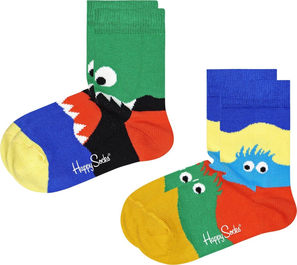 Gevlekt Encyclopedie Skalk Happy Socks - 2-pack Kids Monsters Socks maat 4-6 jaar (KMON02-0200) - Kids  - Blije voeten met Happy Socks